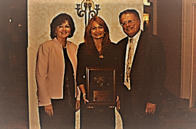 Assistant Principal Liz Manno, Principal Anna O'Rourke, and former Principal Ed Brennan receiving Blue Ribbon Award in Washington, D.C.