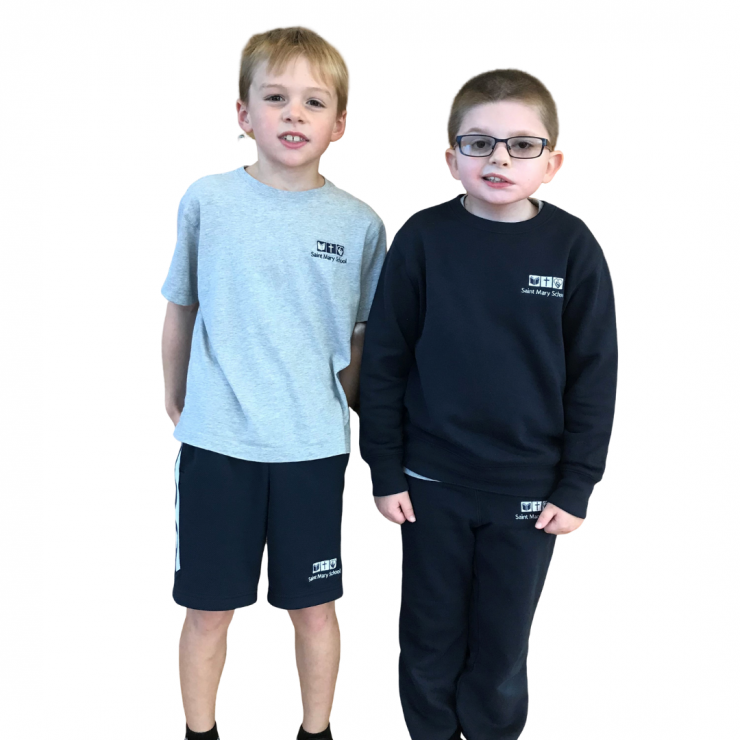 Two boys standing in PE Uniforms