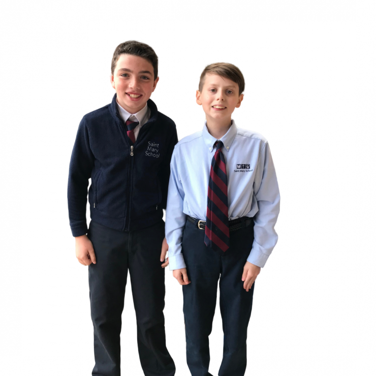 Two boys in Winter Uniform
